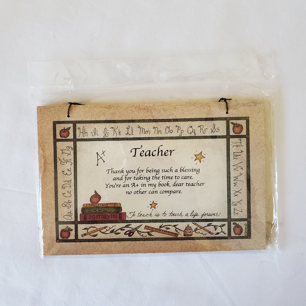 Gift for Special Teacher Hanging Plaque NWT